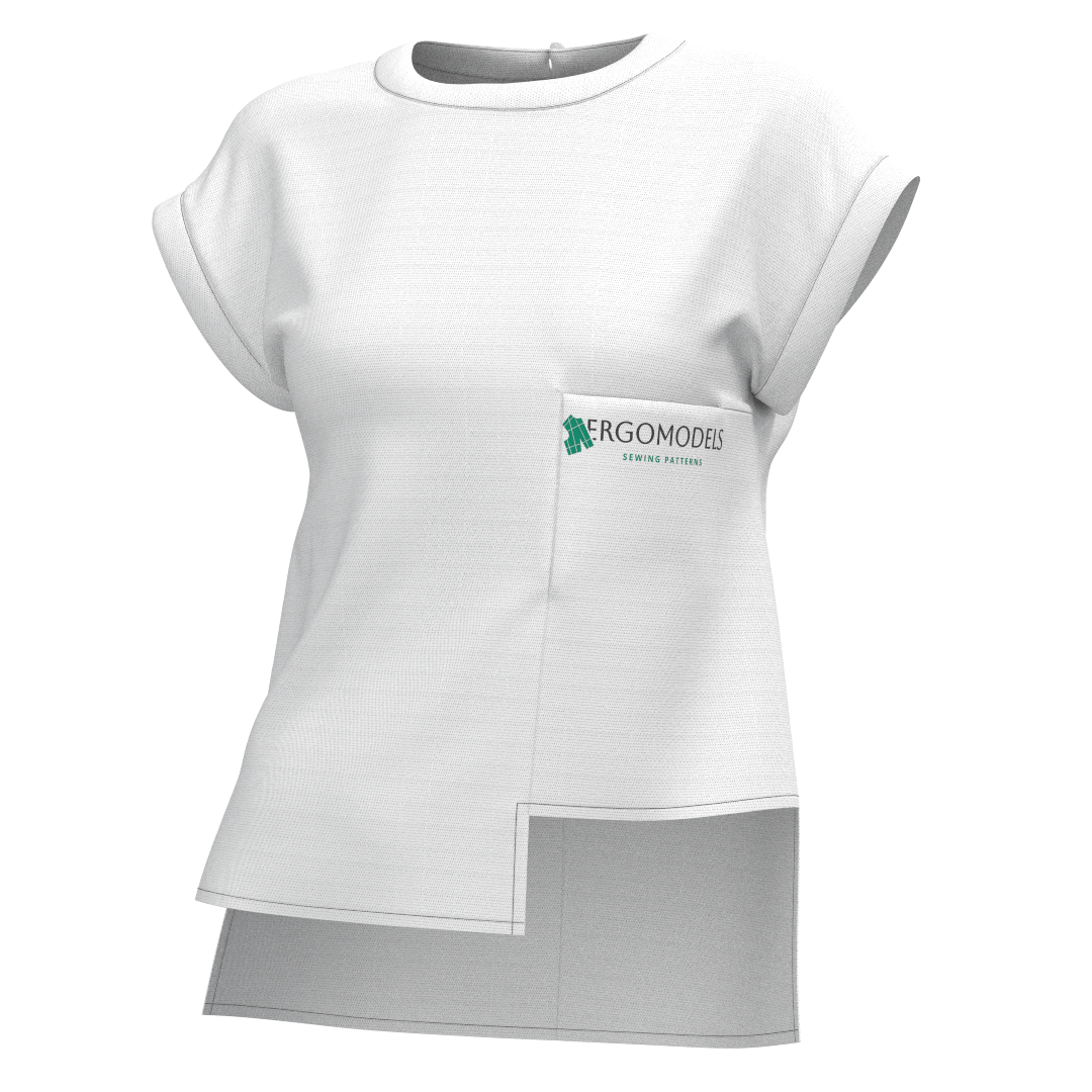 Printable PDF and DXF sewing pattern for garment making
