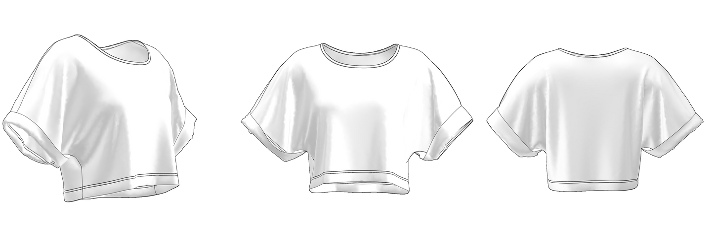 Digital sewing pattern in DXF and PDF formats for download