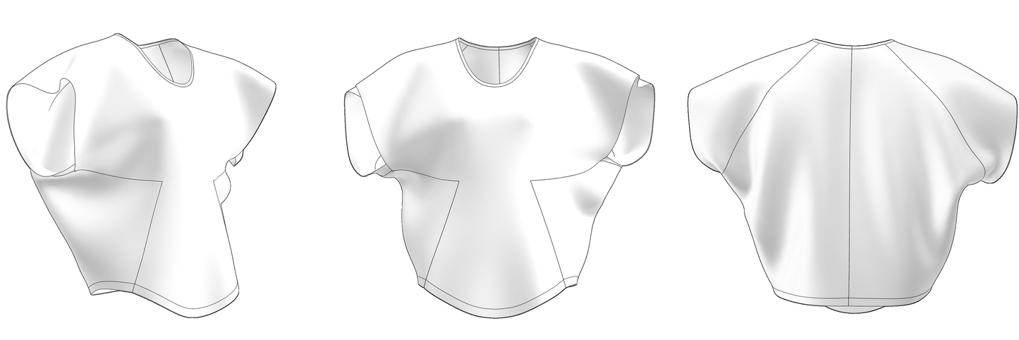 Modern clothing sewing pattern — DXF and PDF files included