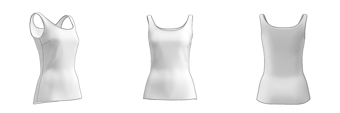 Printable PDF and DXF sewing pattern for garment making