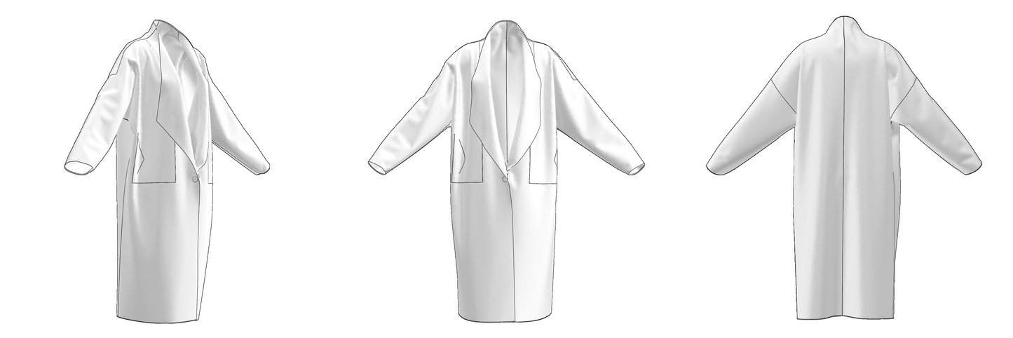 Digital sewing pattern in DXF and PDF formats for download