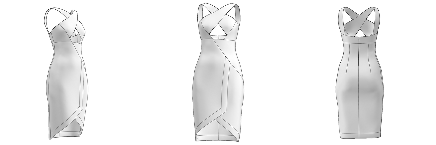 Digital sewing pattern in DXF and PDF formats for download