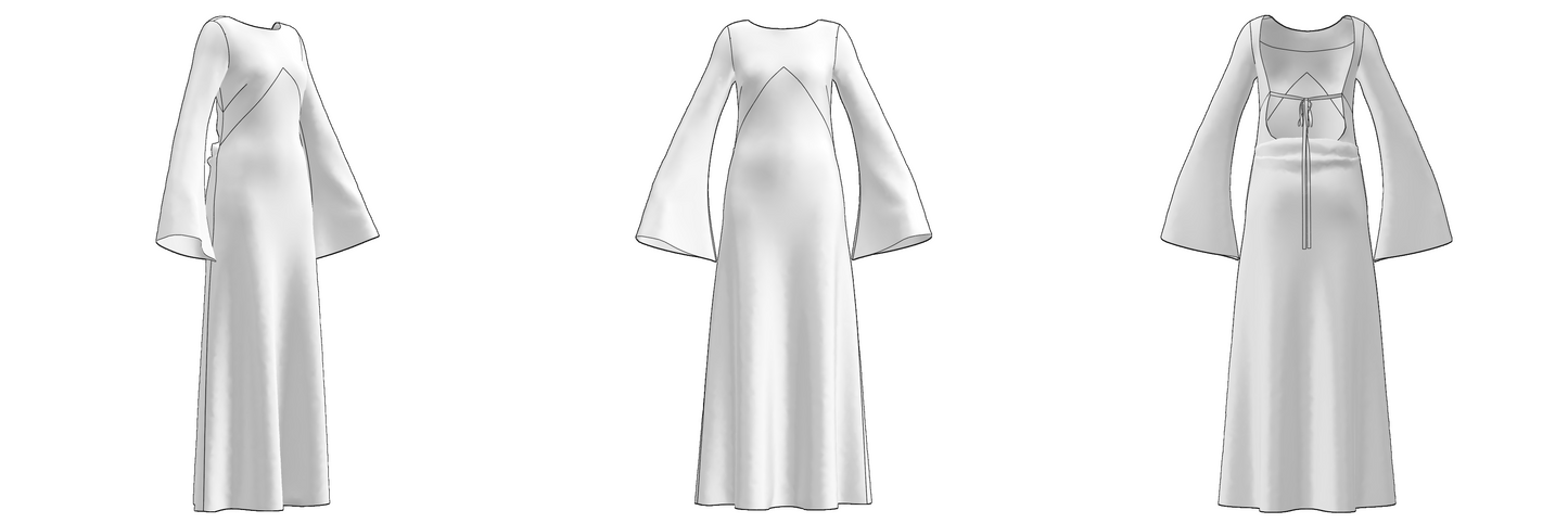 Digital sewing pattern in DXF and PDF formats for download