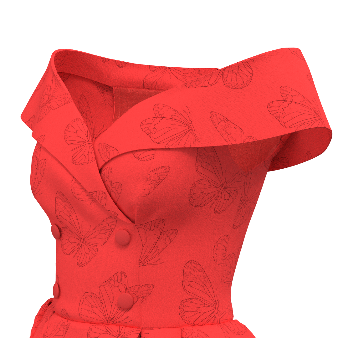 Printable PDF and DXF sewing pattern for garment making