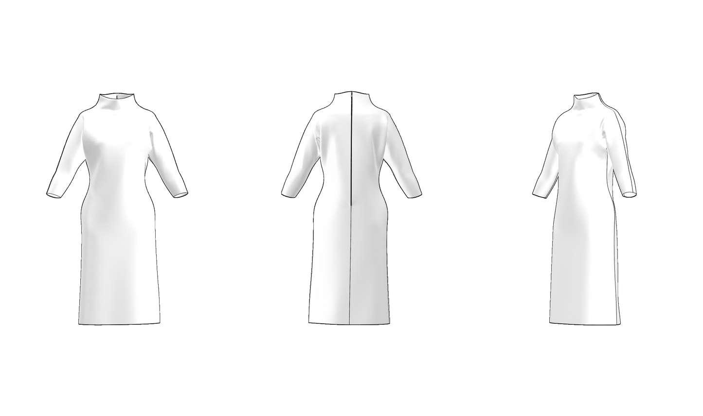 Women's dress projector pattern DV102 - technical drawing