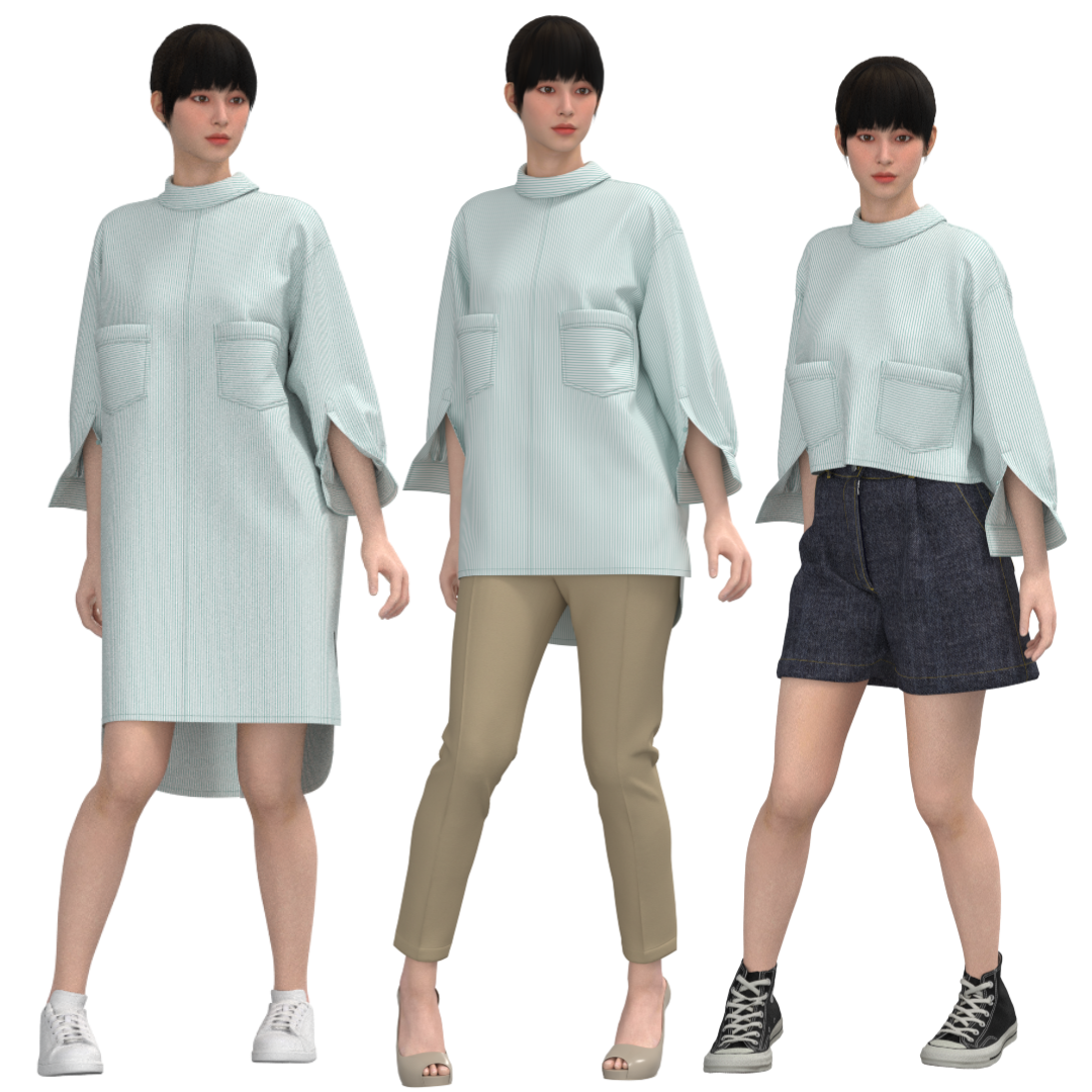 Printable PDF and DXF sewing pattern for garment making