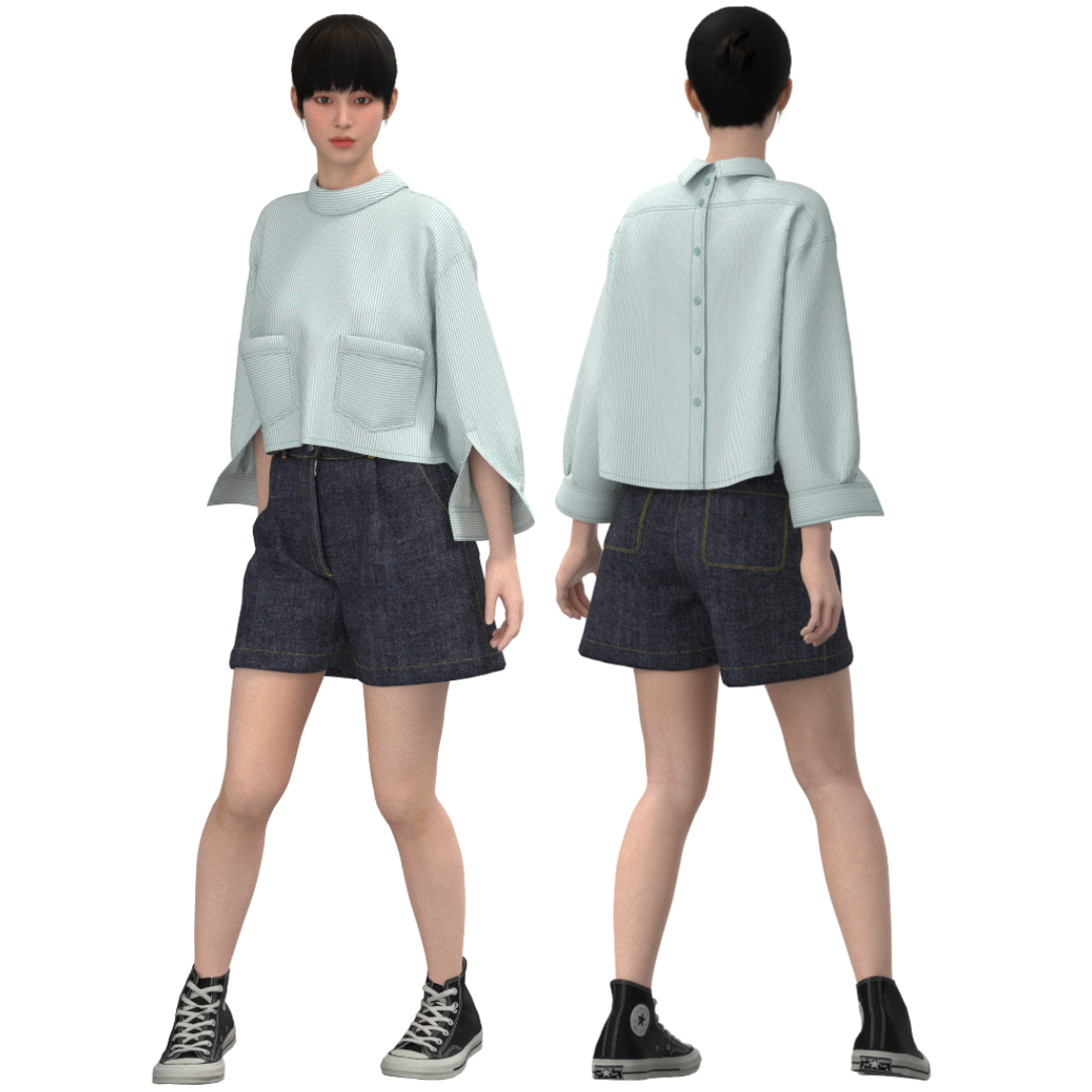 Printable PDF and DXF sewing pattern for garment making