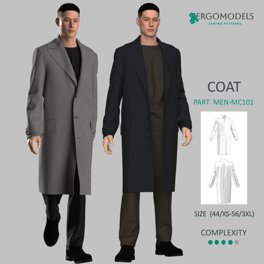 Modern clothing sewing pattern — DXF and PDF files included