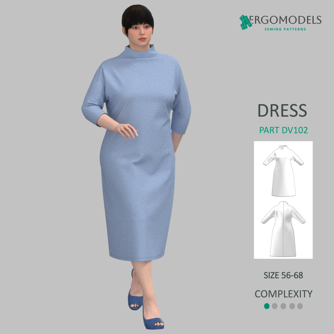 Digital sewing pattern in DXF and PDF formats for download