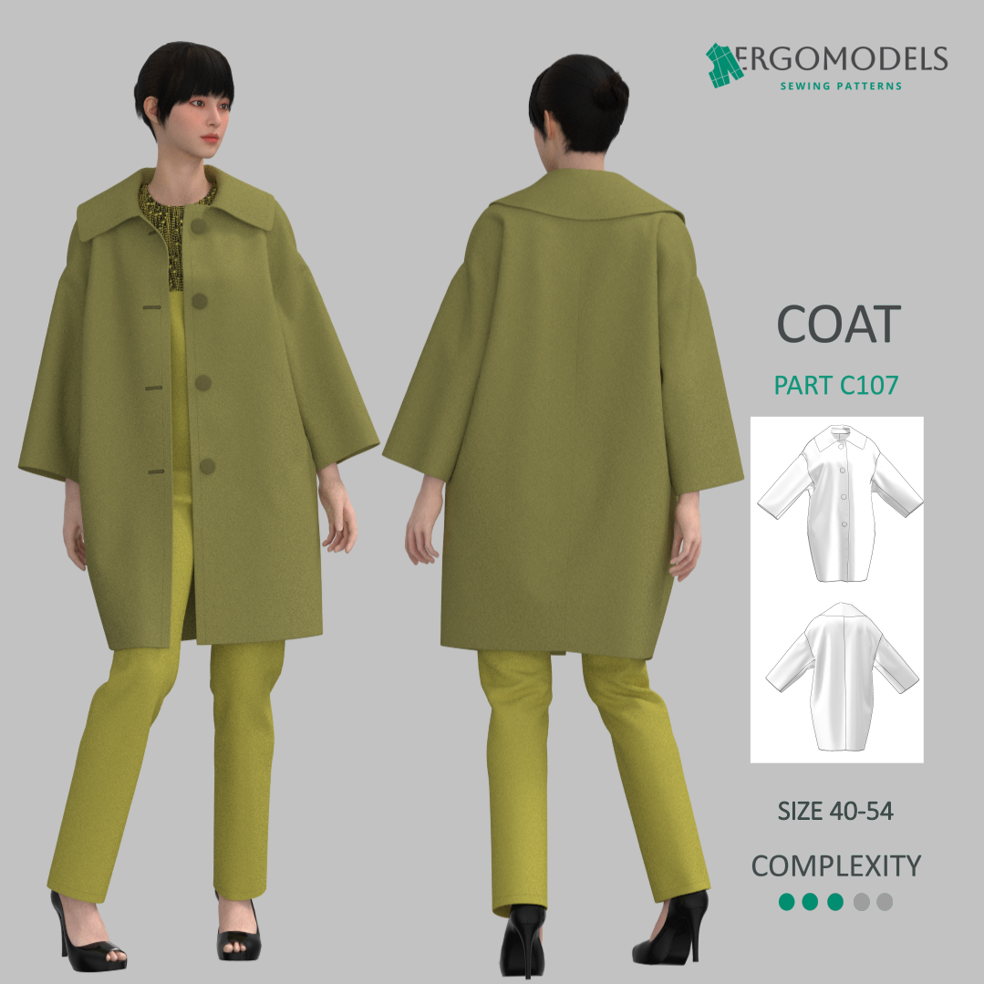 Digital sewing pattern in DXF and PDF formats for download