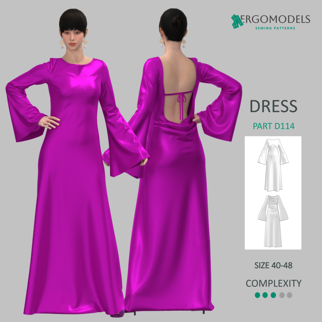 Digital sewing pattern in DXF and PDF formats for download