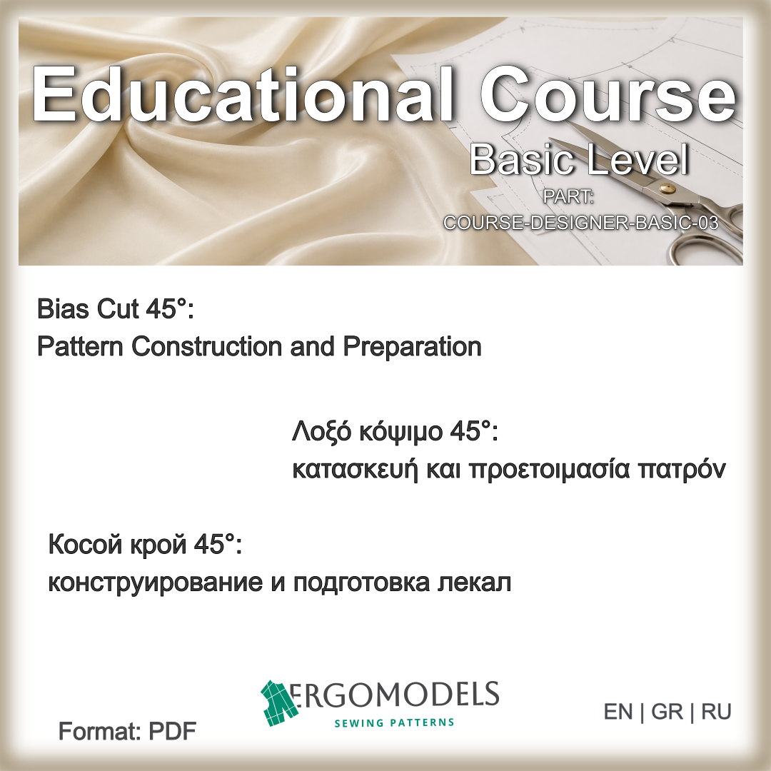 Bias cut garment construction and pattern preparation course for fashion designers — free PDF by Ergomodels