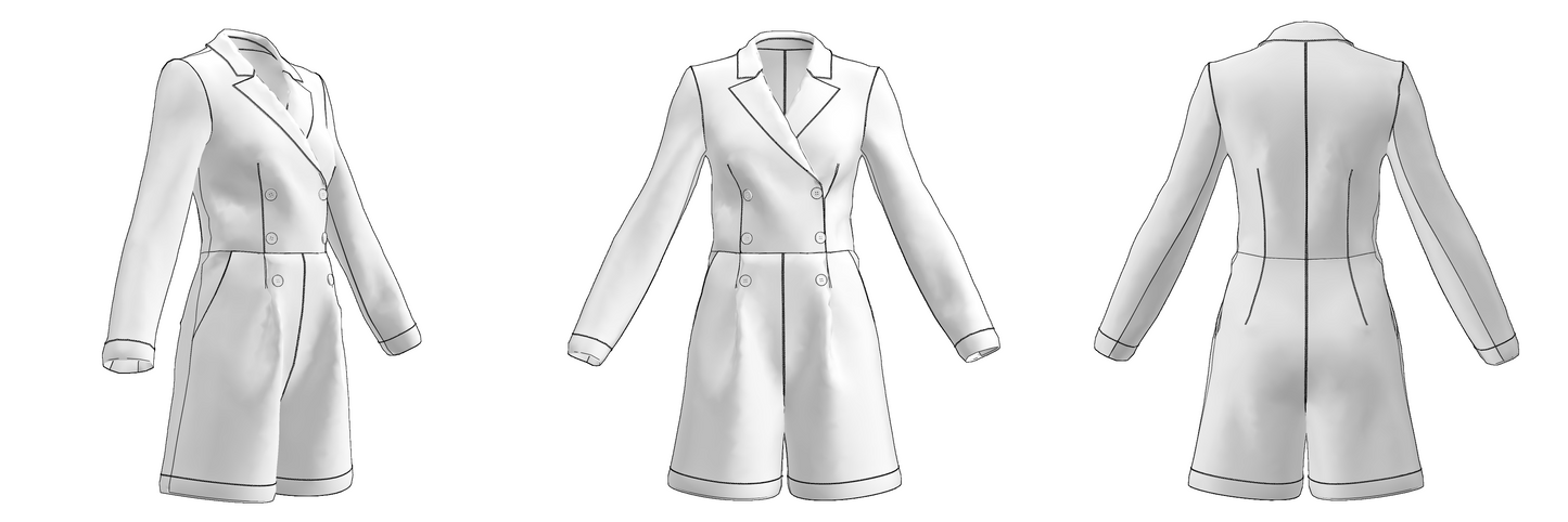 Digital sewing pattern in DXF and PDF formats for download
