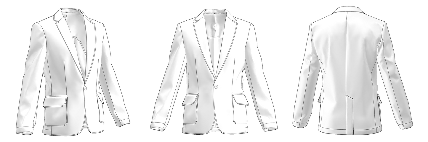 Printable PDF and DXF sewing pattern for garment making