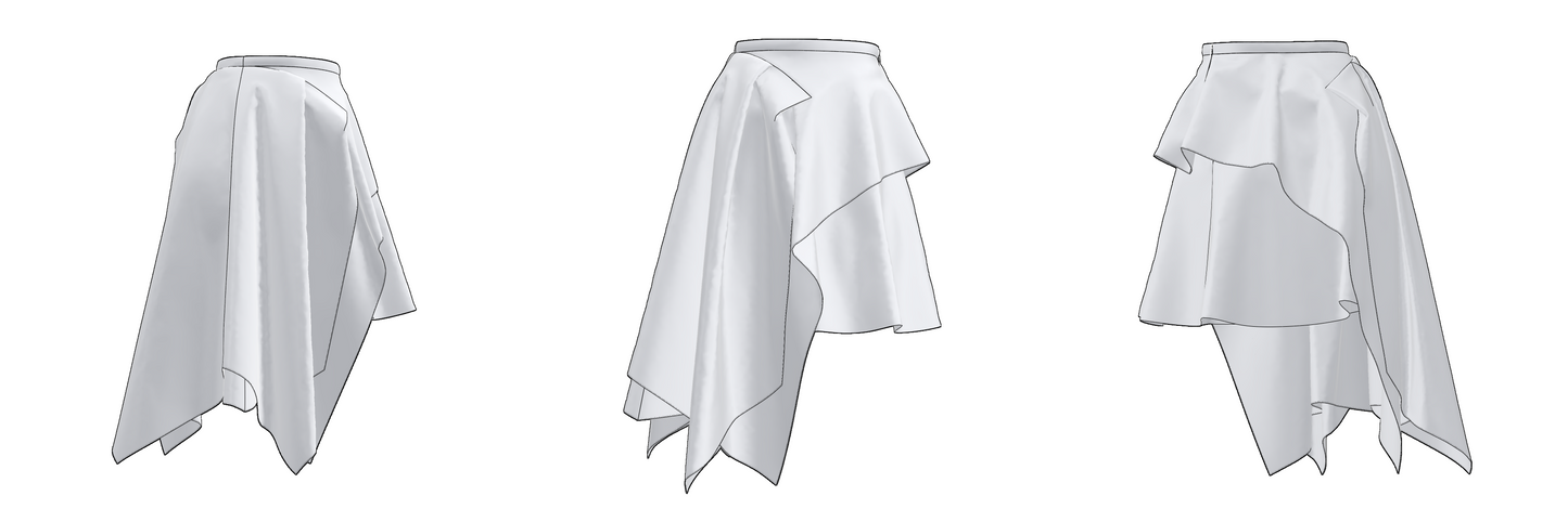 Printable PDF and DXF sewing pattern for garment making