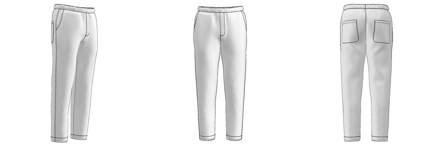 Printable PDF and DXF sewing pattern for garment making