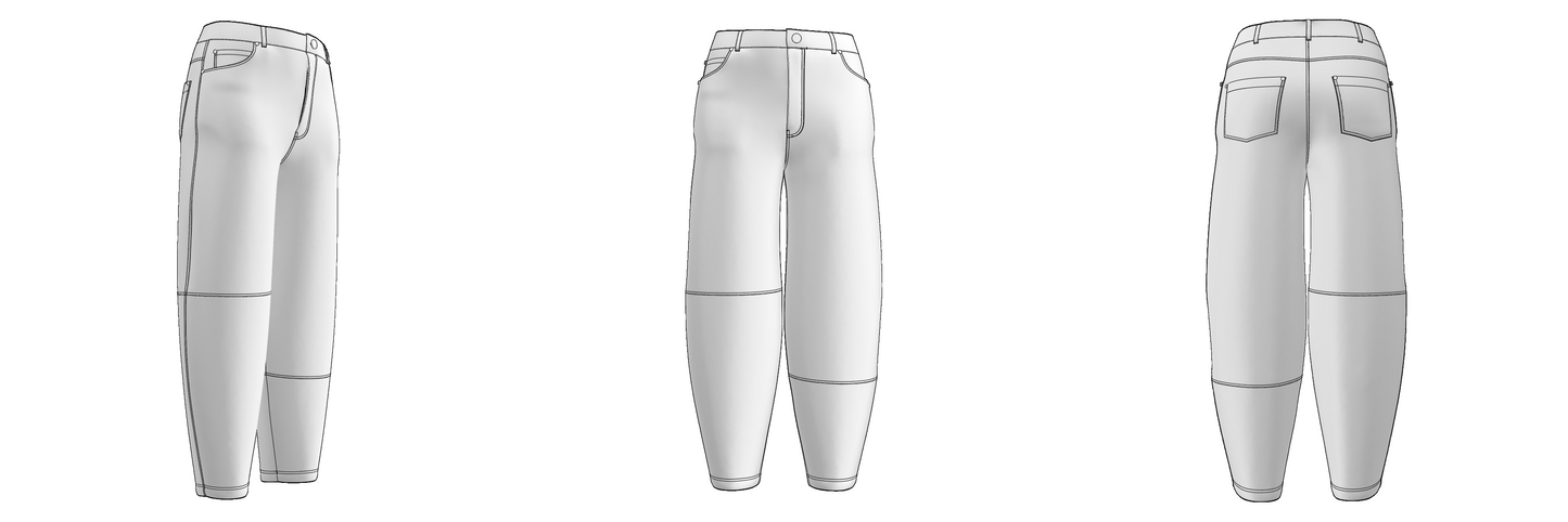 Digital sewing pattern in DXF and PDF formats for download