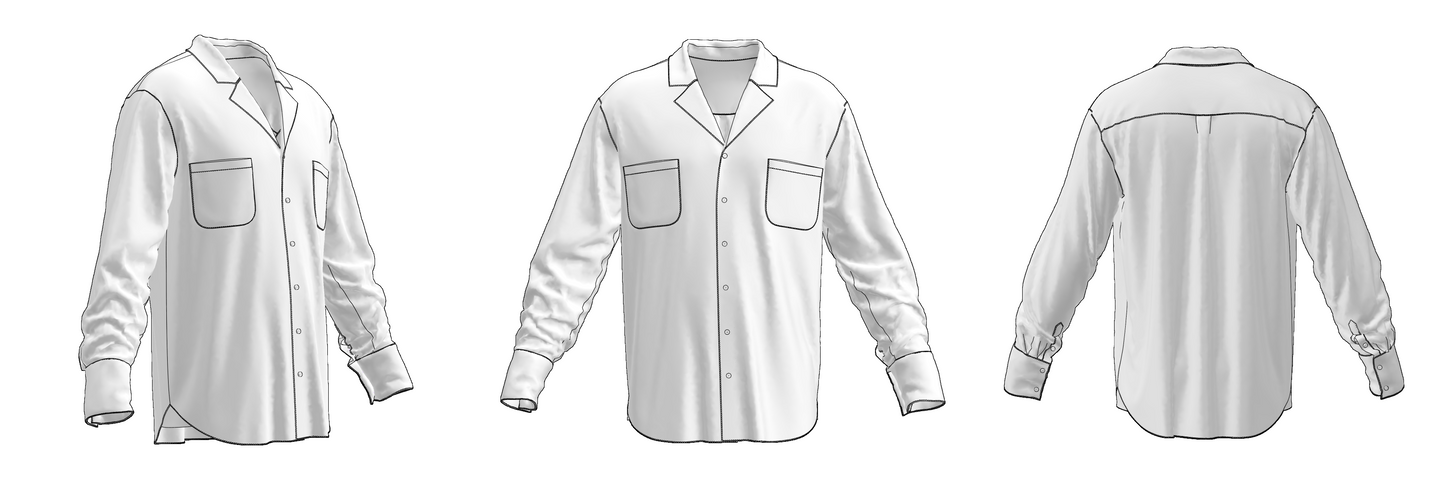 Printable PDF and DXF sewing pattern for garment making