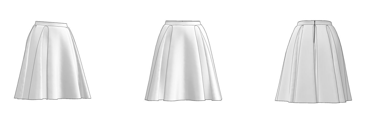 DXF Sewing Pattern: Women Skirt SK108 & Blouse B113 All Sizes (instant download)