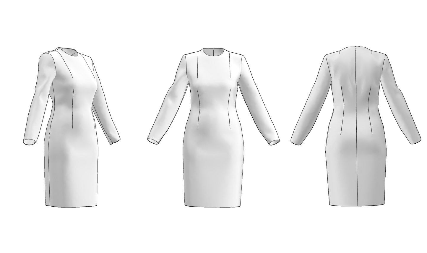 Digital sewing pattern in DXF and PDF formats for download
