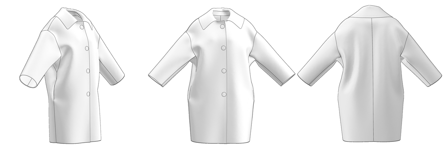 Modern clothing sewing pattern — DXF and PDF files included