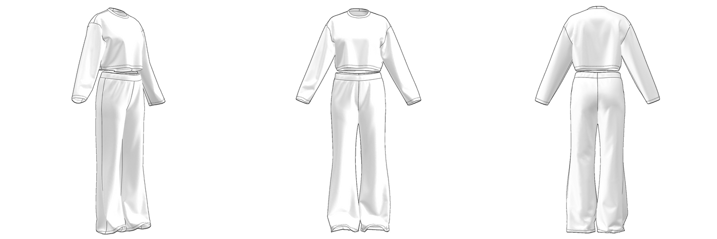 Digital sewing pattern in DXF and PDF formats for download