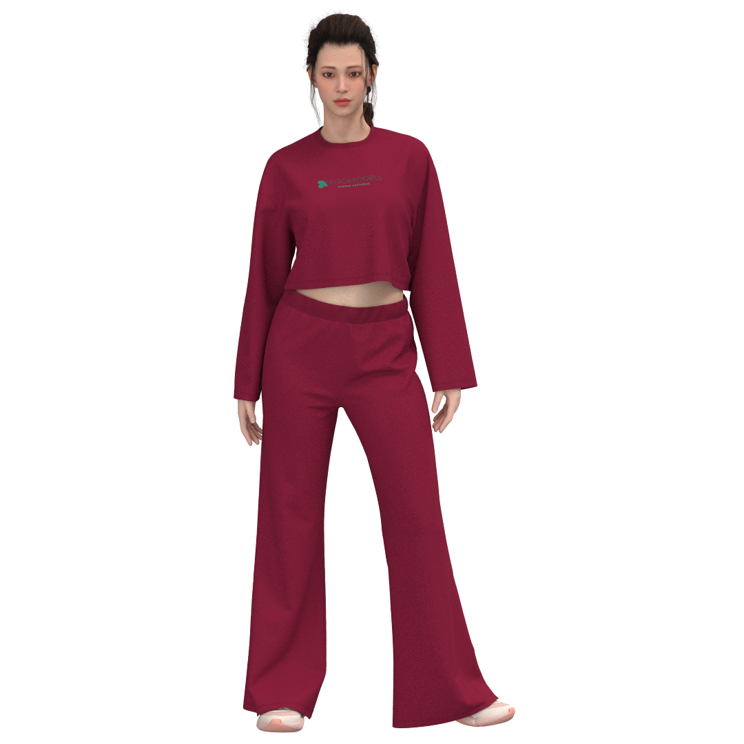 Printable PDF and DXF sewing pattern for garment making