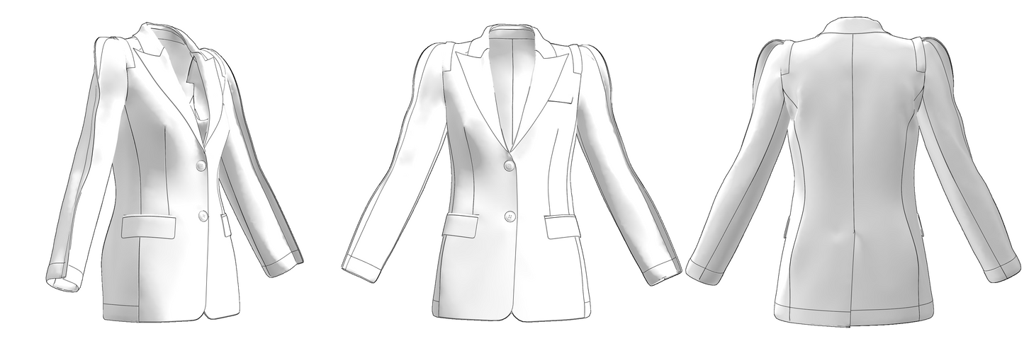 Digital sewing pattern in DXF and PDF formats for download