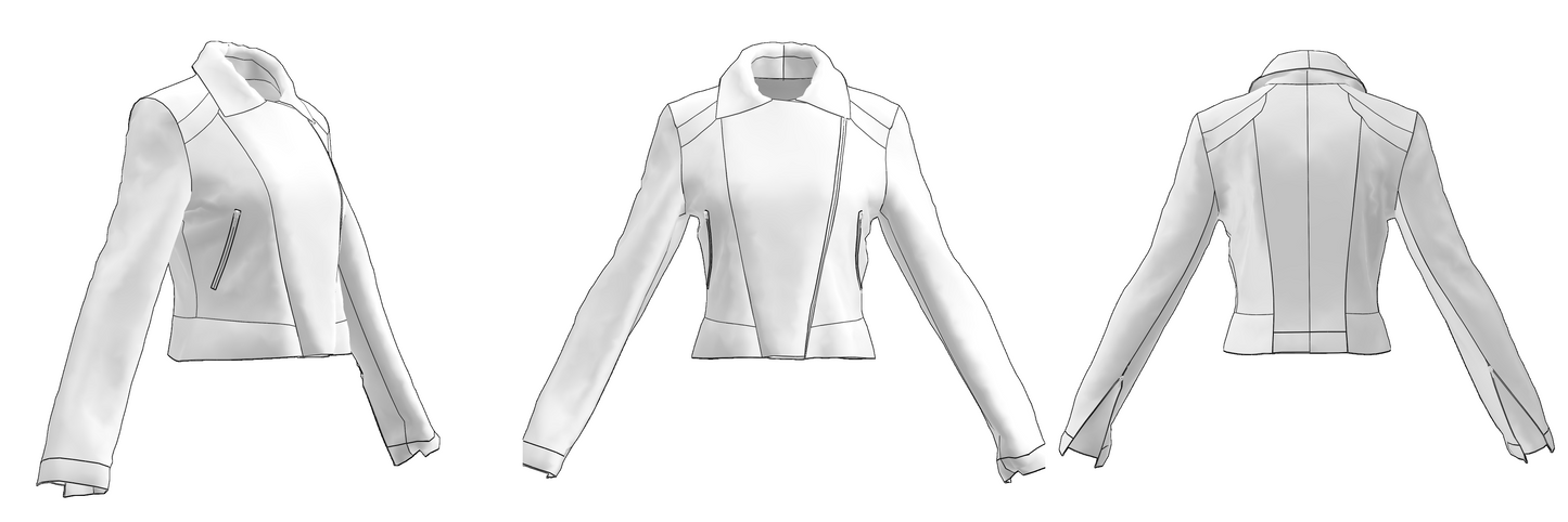 Digital sewing pattern in DXF and PDF formats for download