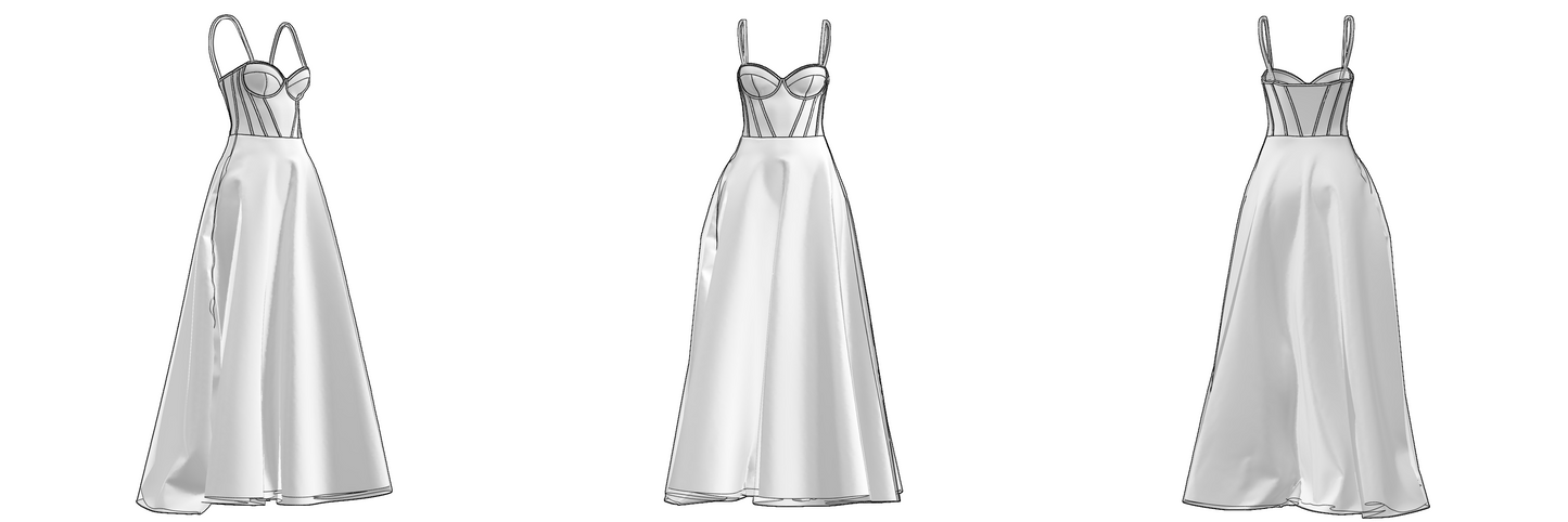 Modern clothing sewing pattern — DXF and PDF files included