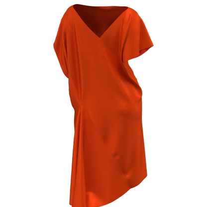 Sewing pattern AGD301 — asymmetric dress detail view crepe viscose fabric
