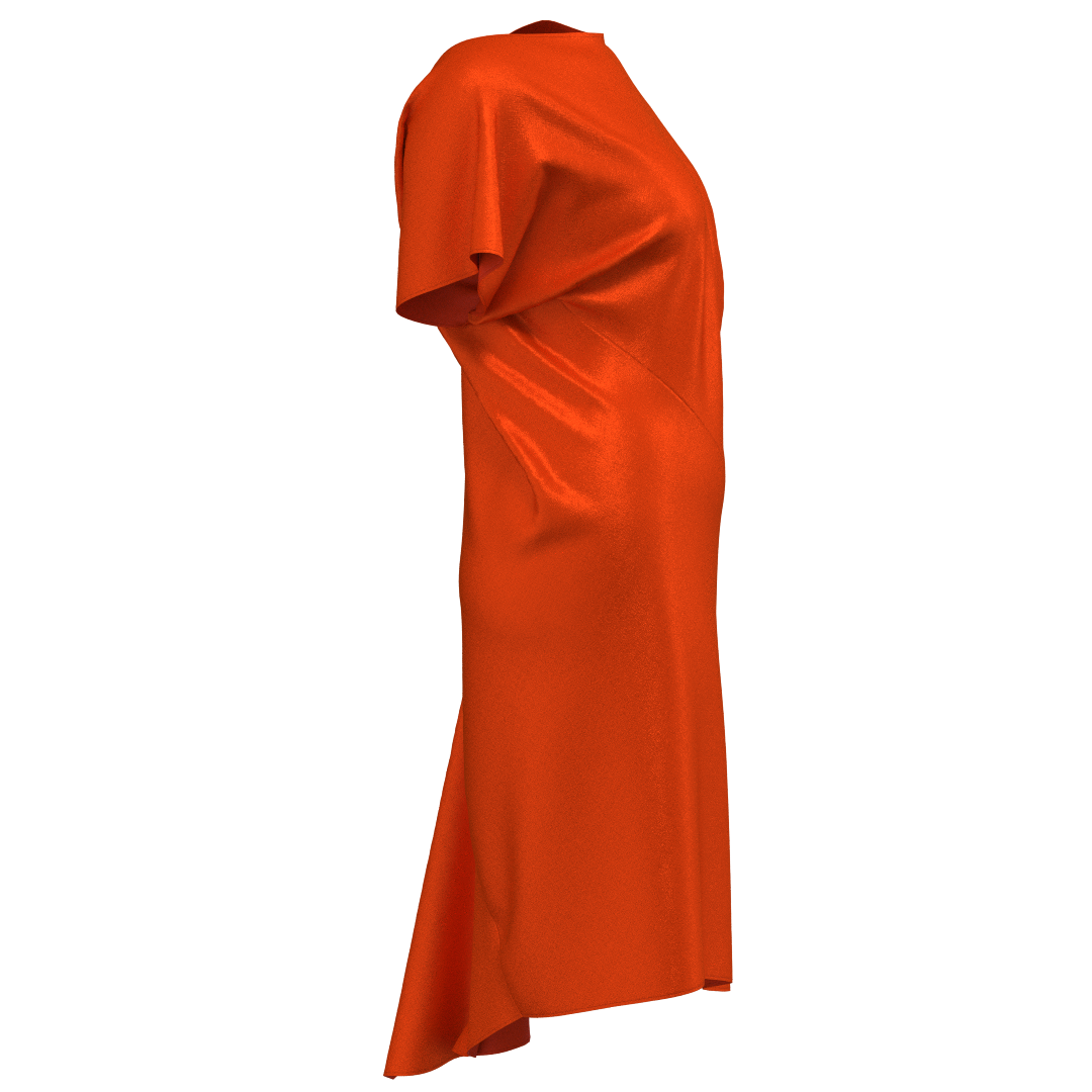 Women's dress AGD301 — back view Japanese cut sewing pattern PDF
