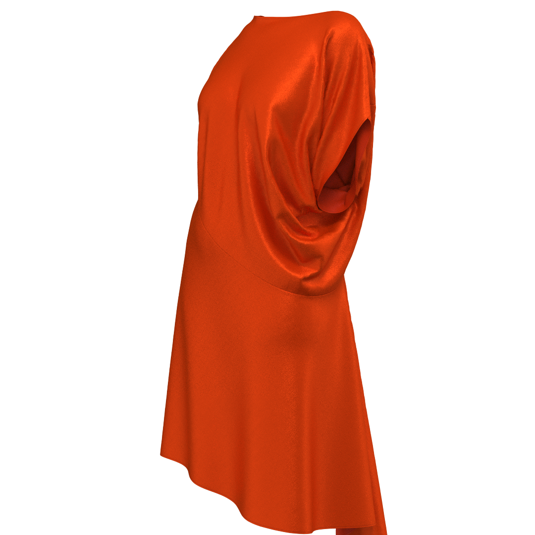 Women's dress pattern AGD301 — side view draped silhouette instant download
