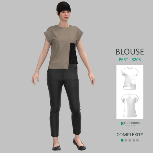 Digital sewing pattern in DXF and PDF format