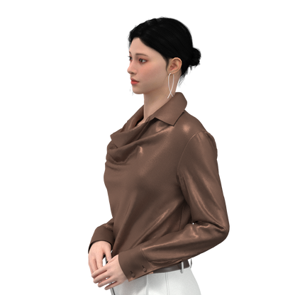 	Blouse B114 PDF sewing pattern — technical flat sketch, back view