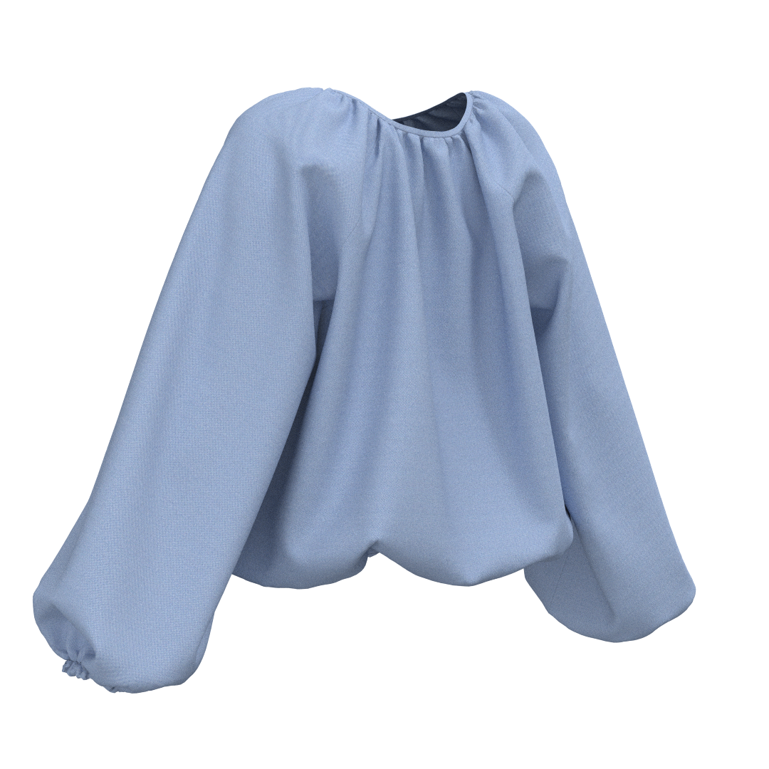 Sewing pattern B115 women's blouse — detail view
