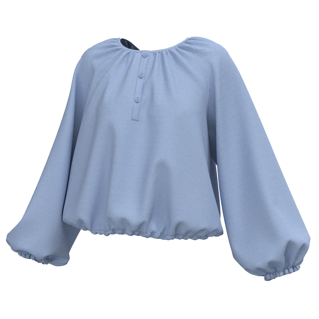 Women's loose blouse sewing pattern B115 — front view illustration
