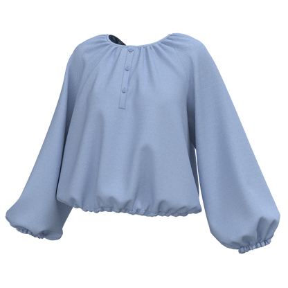 Women's loose blouse sewing pattern B115 — front view illustration
