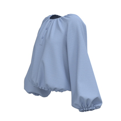 Raglan sleeve blouse PDF pattern B115 — technical flat sketch
