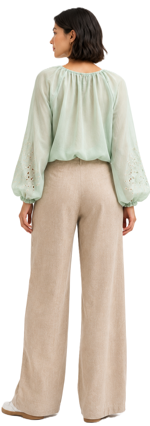 Women's plus size trousers TR111 — back view sewing pattern
