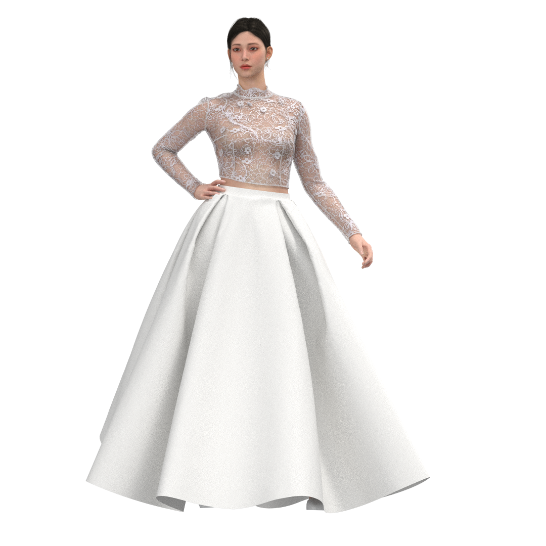 DXF Sewing Pattern: Women Skirt SK108 & Blouse B113 All Sizes  (instant download)