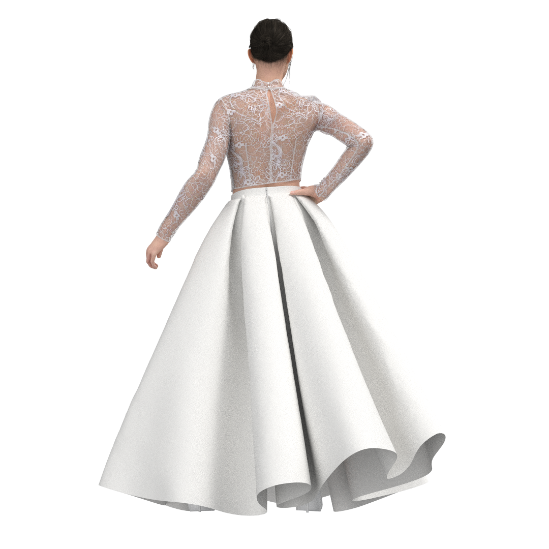 DXF Sewing Pattern: Women Skirt SK108 & Blouse B113 All Sizes  (instant download)