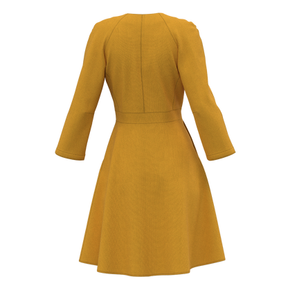 Women's dress PDF pattern D101 — technical drawing all sizes

