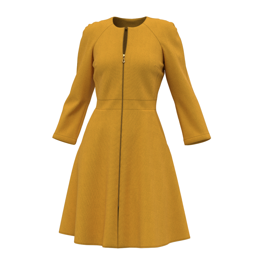 Women's dress pattern D101 — front view A0 Copyshop PDF
