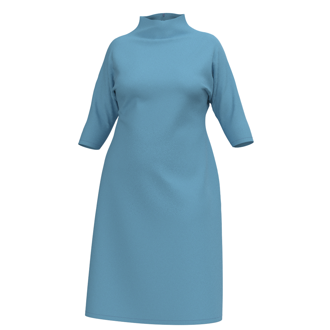  Projector sewing pattern for women's dress with stand collar DV102

