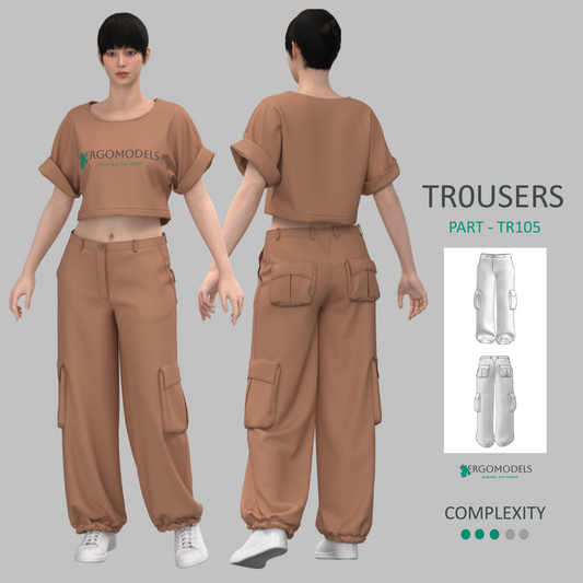 Digital sewing pattern in DXF and PDF formats for download