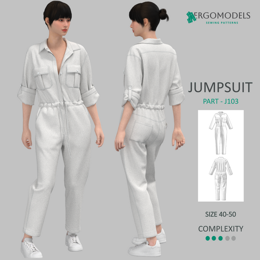 Modern clothing sewing pattern — DXF and PDF files included