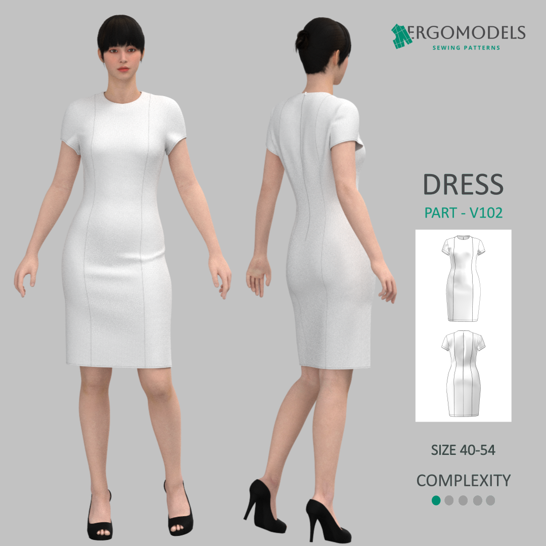 Modern clothing sewing pattern — DXF and PDF files included