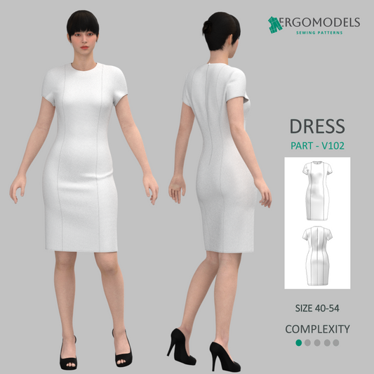 Modern clothing sewing pattern — DXF and PDF files included