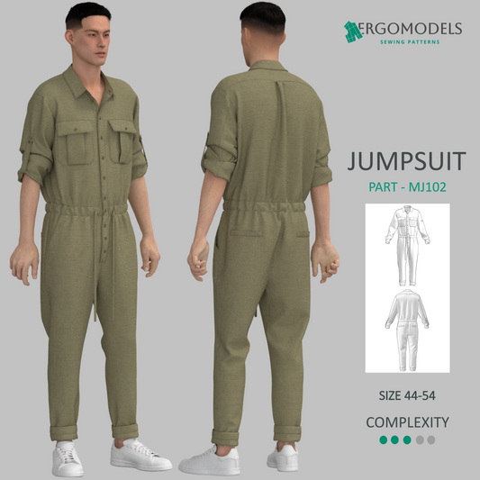 Modern clothing sewing pattern — DXF and PDF files included